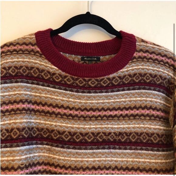Massimo Dutti Wool Knit Multicolor Sweater - Picture 3 of 4